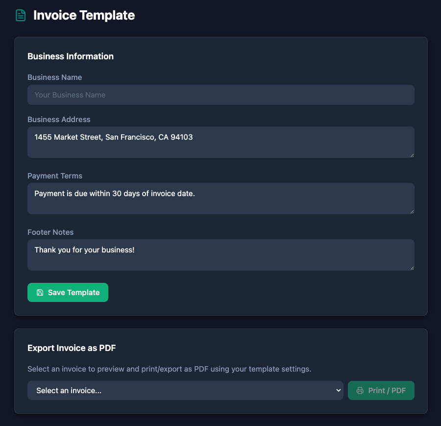 Invoice customization